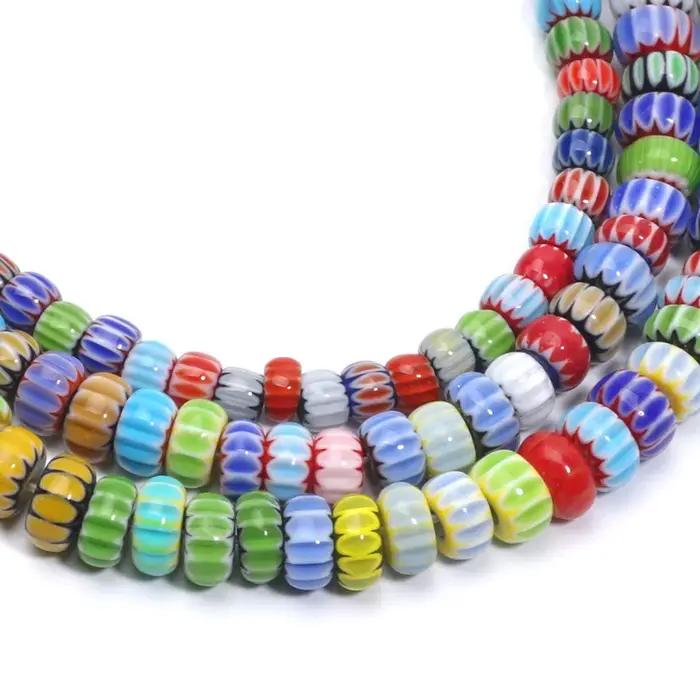 Perles rondes plates émaillées en verre tchèque pour la création de bijoux faits à la main pour femmes occasions spéciales