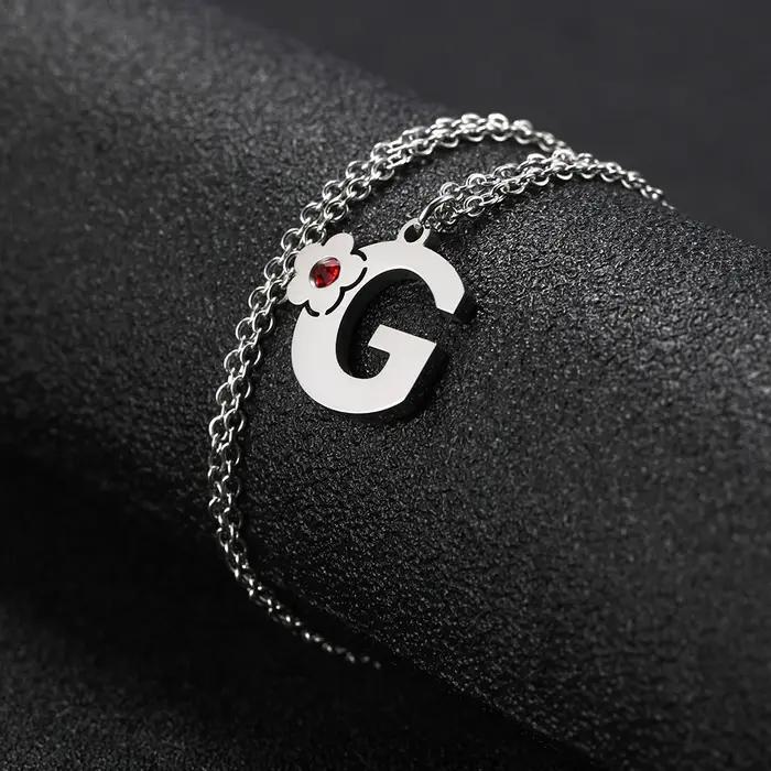 Cazador – collier avec lettres de l'alphabet en cristal