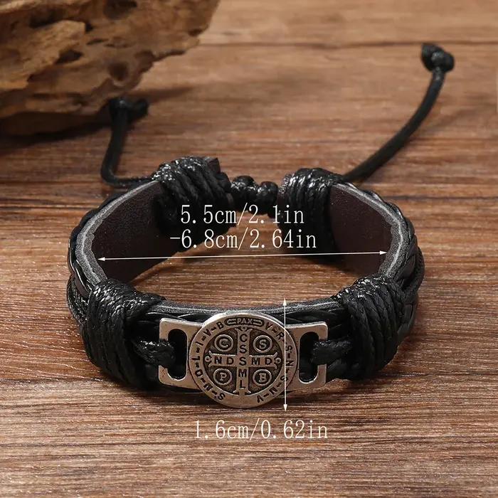 Bracelets en cuir tressés faits à la main vintage pour hommes