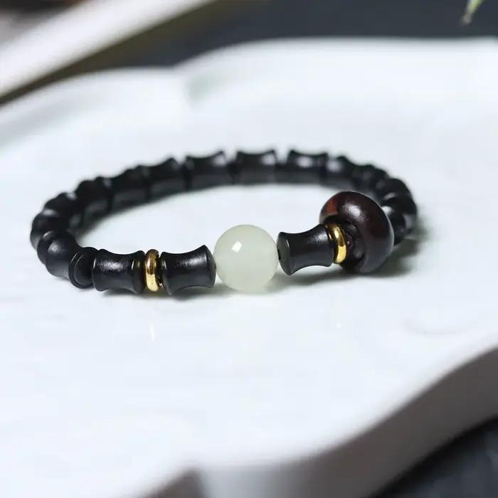 Bracelet articulé en bambou et ébène