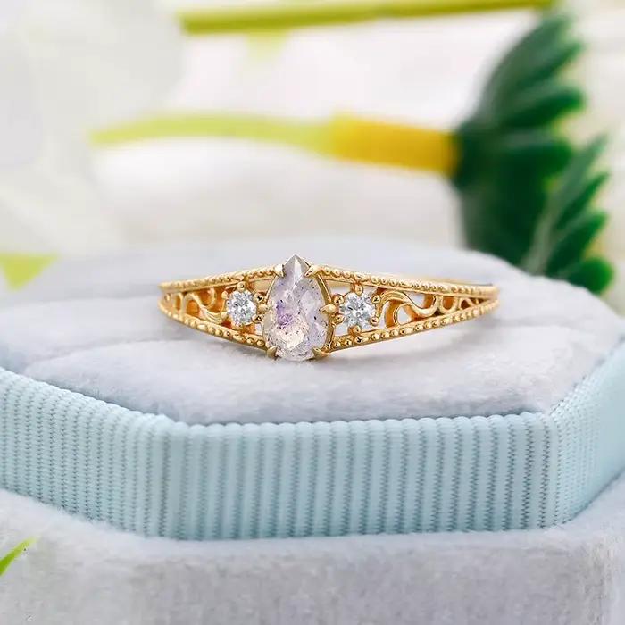 Bague de fiançailles couronne pour femme