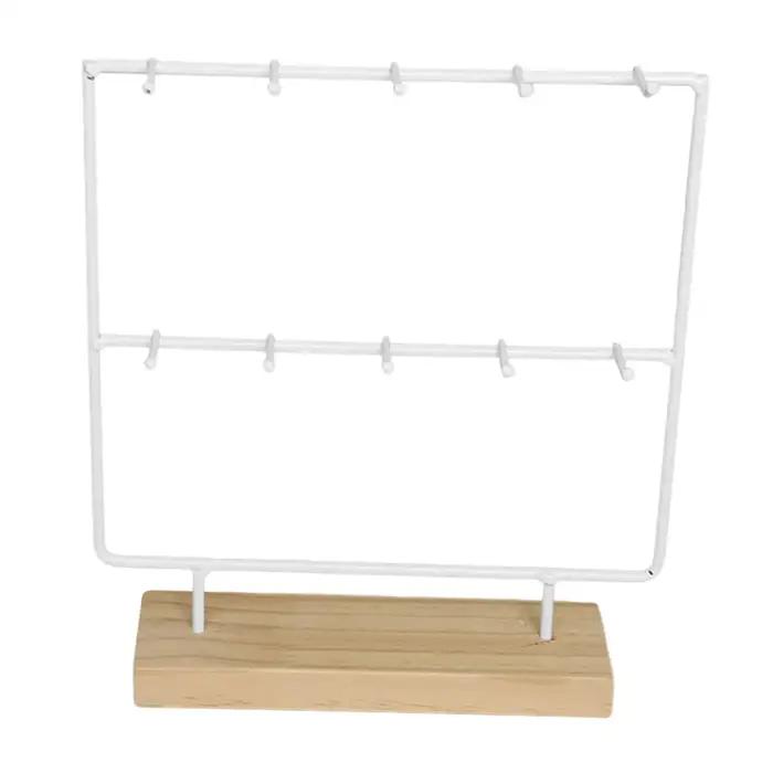Présentoir à bijoux avec 10 crochets en métal et bois pour rangement et organisation de bijoux et accessoires femme occassions spéciales