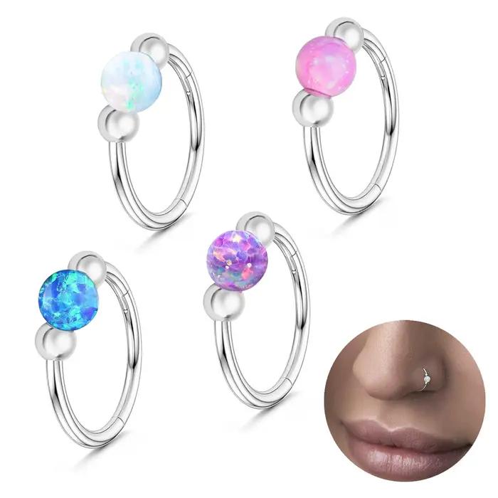 Anneau de nez en acier inoxydable hypoallergénique pour piercing septum tragus helix rook conque cartilage daith bijoux de corps pour femmes occasions spéciales