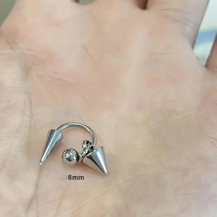 Boucles d'oreilles Punk à rivets couleur argent pour femmes et hommes