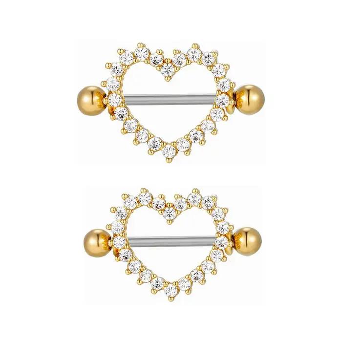 1 paire de bijoux de piercing pour les mamelons en titane
