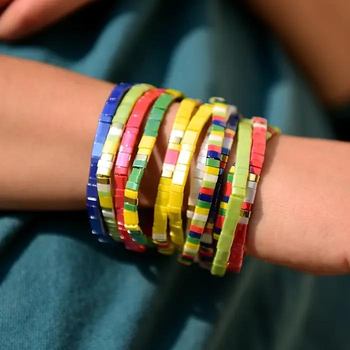 Mode Boho Bracelet pour femmes filles verre MIYUKI Tila perles