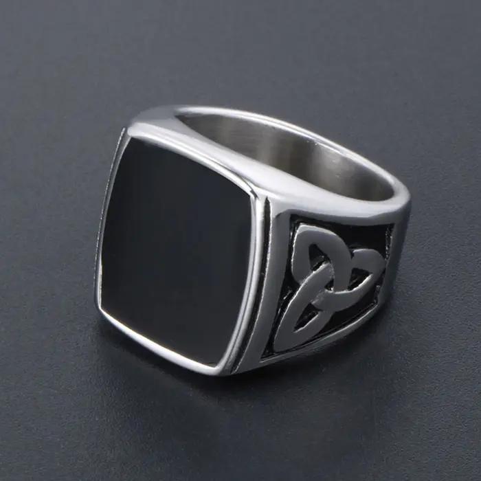 Bague chevalière Vintage Punk Viking pour hommes