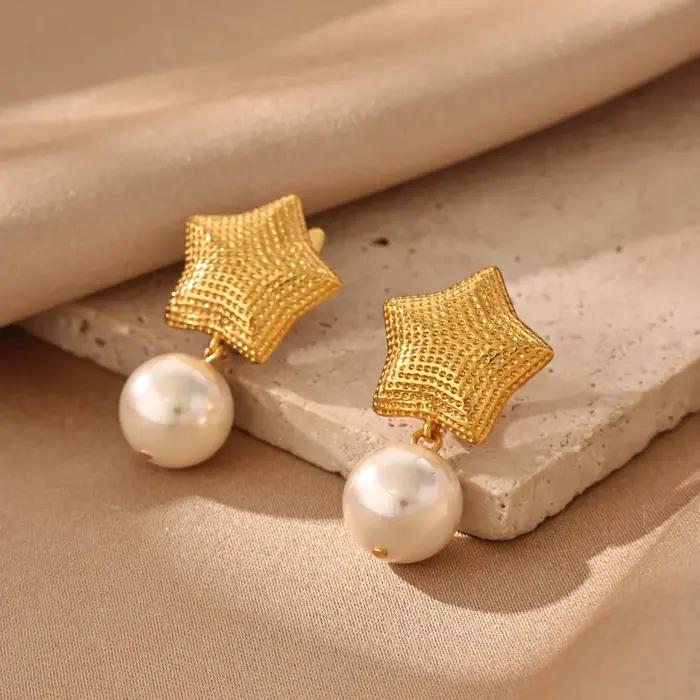 Boucles d'oreilles étoile géométrique pour femmes
