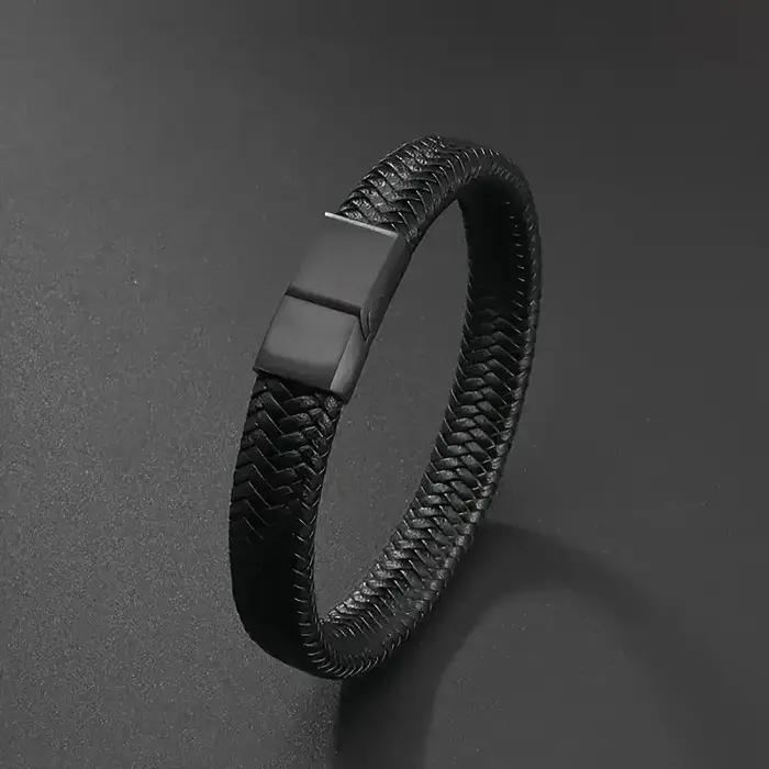 1 Pack Bracelet en cuir tressé tendance et à la mode pour hommes et femmes