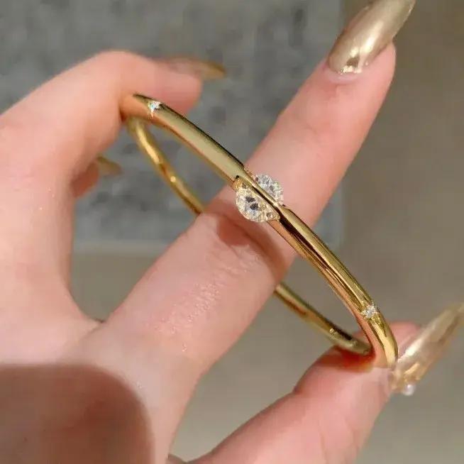 Bracelet jonc de luxe en zircon unique pour femme