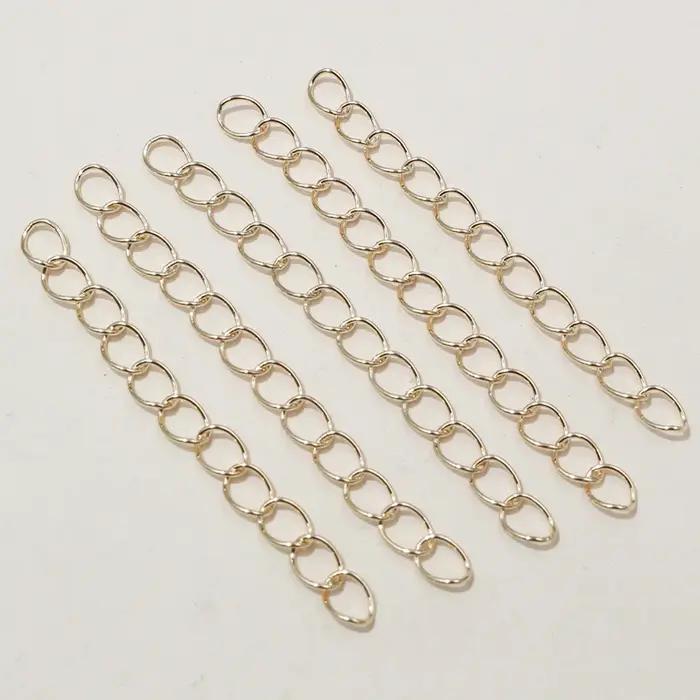 50pcs 50mm Longueur 3x2/4x3mm Collier Extension Chaîne En Vrac Queue Chaînes Extender Pour Bracelet BRICOLAGE Fabrication De Bijoux Accessoires