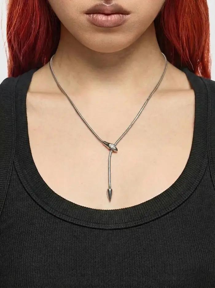 Collier Punk en forme de serpent en acier inoxydable