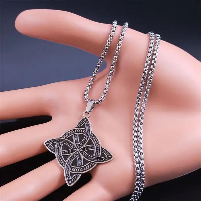 Collier Nministériels d de Sorcière en Acier Inoxydable pour Homme et Femme