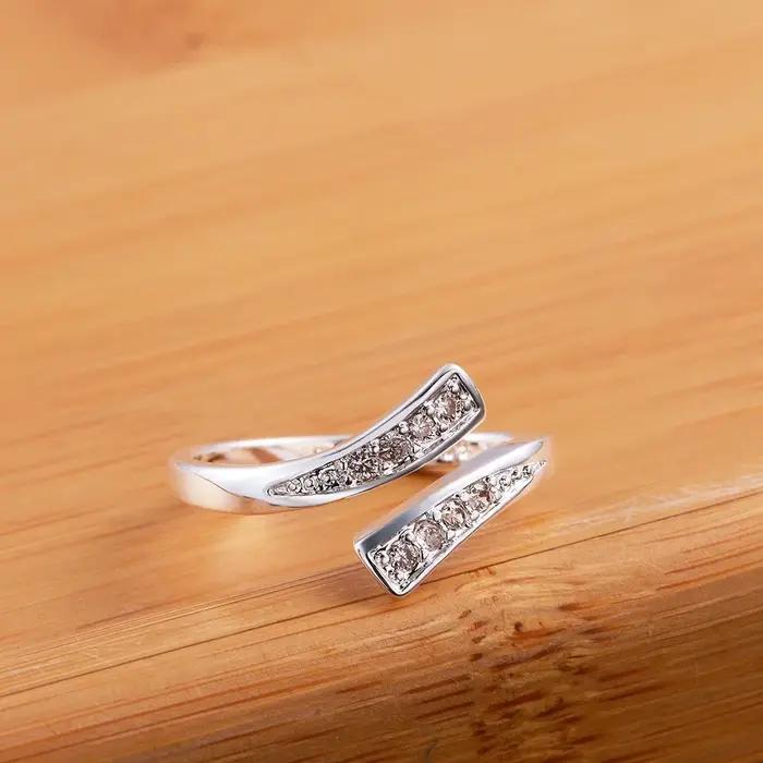 Bague en cristal en argent Sterling 100% pour femmes, taille réglable, mode fête de fiançailles, mar