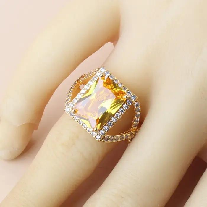 Ensembles de bijoux rectangulaires plaqués or 18 carats pour femmes