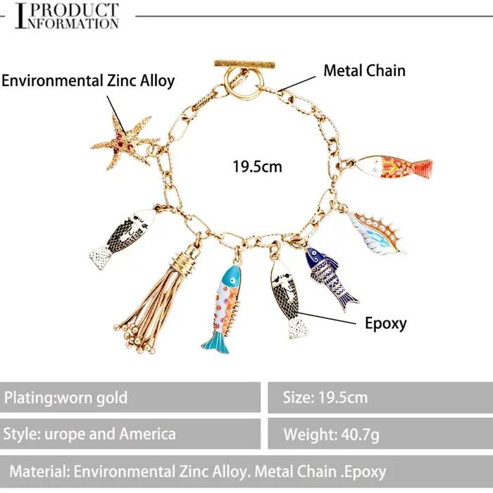 Bracelet en or à breloque à lèvres rouges, bijoux de déclaration de mode rétro pour les Occasions de