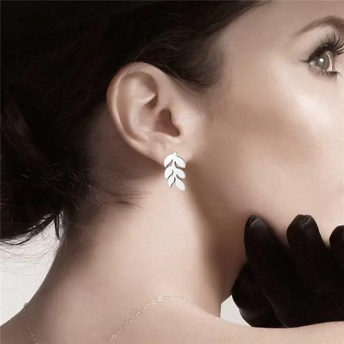 Boucles d'oreilles à clous en forme de feuille style décontracté pour femmes occasion spéciale lot de 12 paires