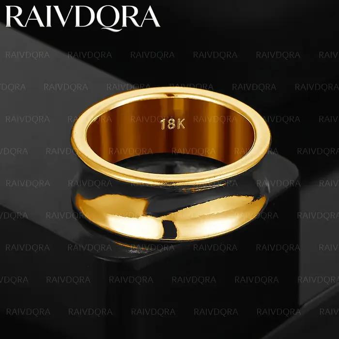 Bague simple plaquée or 18 carats pour hommes et femmes bijou de mode accessoire de fête élégant cadeau d'anniversaire occaions spéciales
