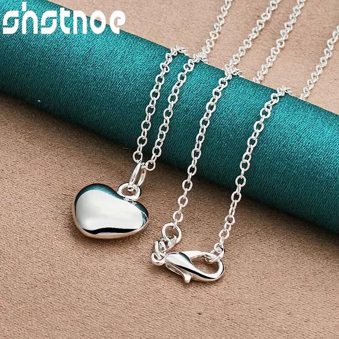 SHSTONE-Collier Coeur en Or 18K pour Femme et Homme, Bijoux à Breloques pour ixde Mariage et Fiançailles, Cadeaux d'Anniversaire pour Amoureux