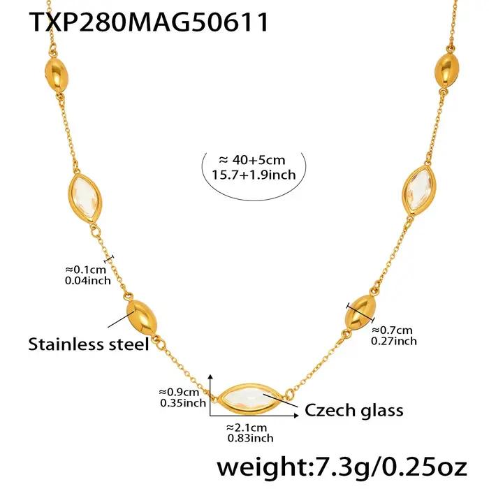 Collier Chic en acier inoxydable pour femmes, pendentif en forme d'oeil, de luxe, verre tchèque plaq