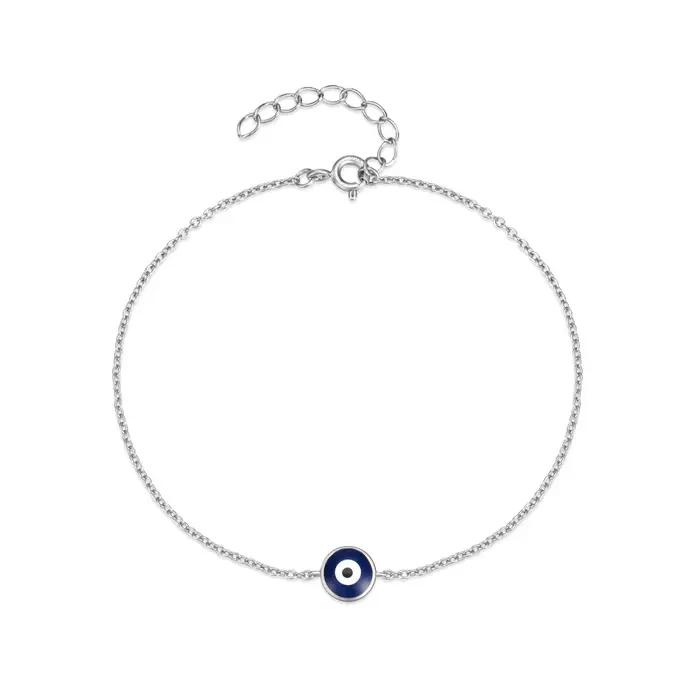Bracelet Mauvais Yeux pour Femme en Argent Sterling 925, Bijou Classique et Protecteur pour Mariage, Fiançailles et Autres Occasions Spéciales
