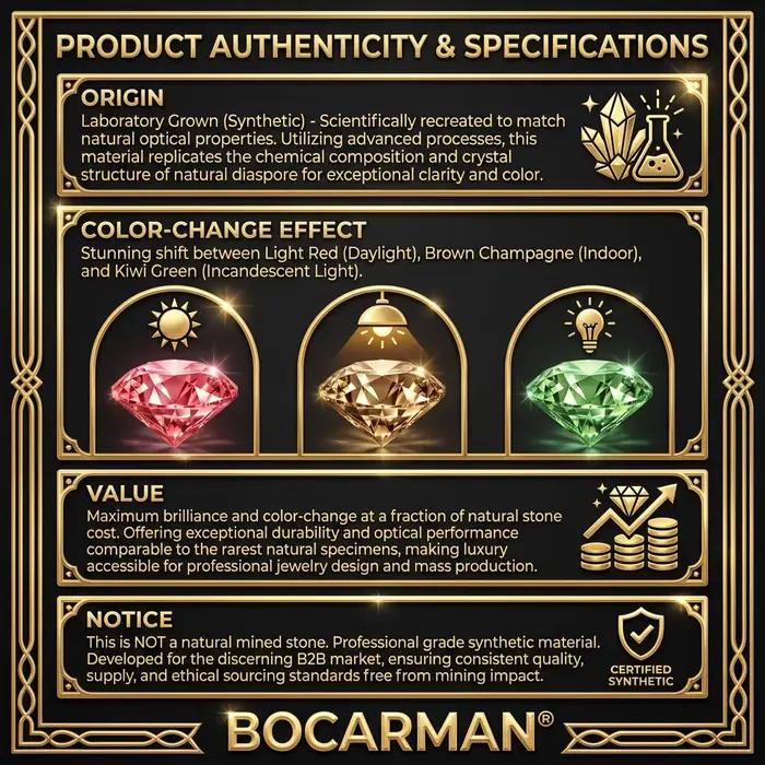 BOCARMAN Ensemble de bijoux synthétiques en diaspor synthétique à changement de couleur