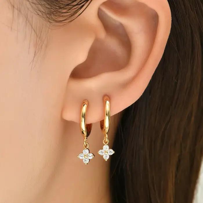 Boucles d'oreilles en forme de feuille en argent Sterling 925 pour femmes