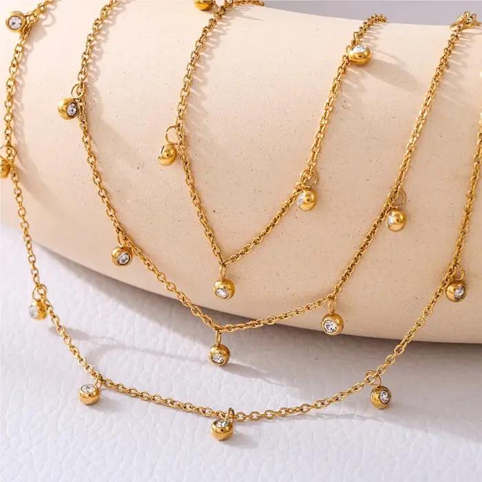 Bracelet de cheville à chaîne fine en acier inoxydable pour femmes