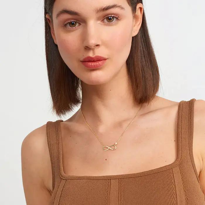 Collier Infinity en Argent 925 avec Moissanite Pretty Beauty pour Femme
