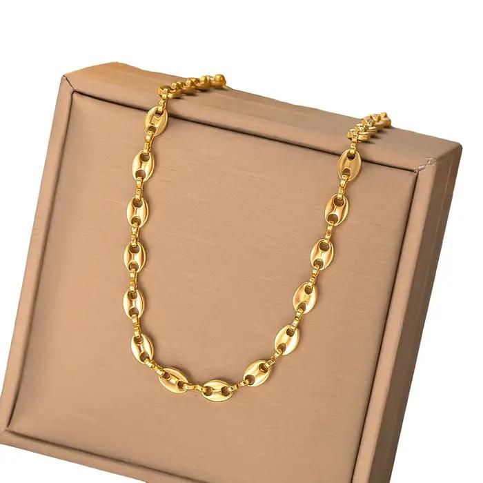 Collier pendentif en forme de grain de café pour femme et homme