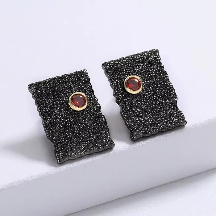 Boucles d'oreilles rectangulaires géométriques classiques pour femmes