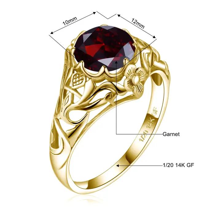 Bague Vintage émeraude en or 14 carats pour femmes