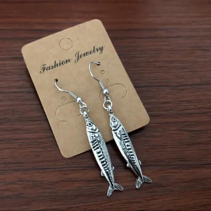Boucles d'oreilles poisson sardine résine élégantes pour femmes et hommes style boho chic occasions spéciales