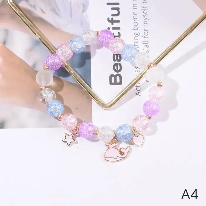 Bracelet en verre de perles de pop-corn pour filles