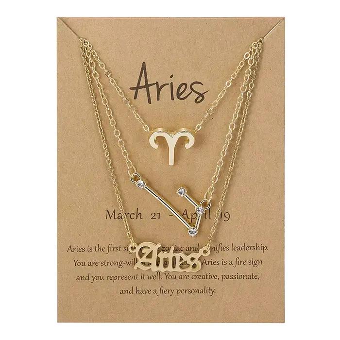 Collier avec 12 signes du zodiaque pour femmes, pendentif 12 Constellations, chaîne ras du cou, bijo