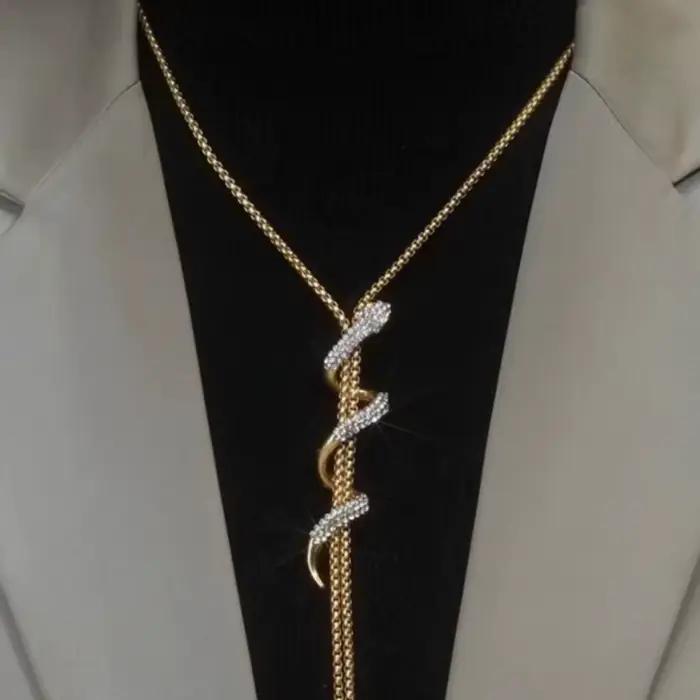 Mode femmes Collier Femme cristal Long