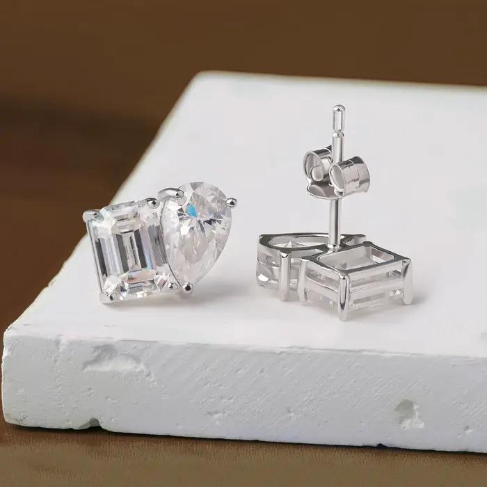 Boucles d'oreilles en diamant Moissanite pour femmes