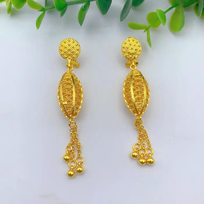 Ensemble de bijoux africains ANIID collier et boucles d'oreilles plaqués or pour mariage et occasions spéciales femmes