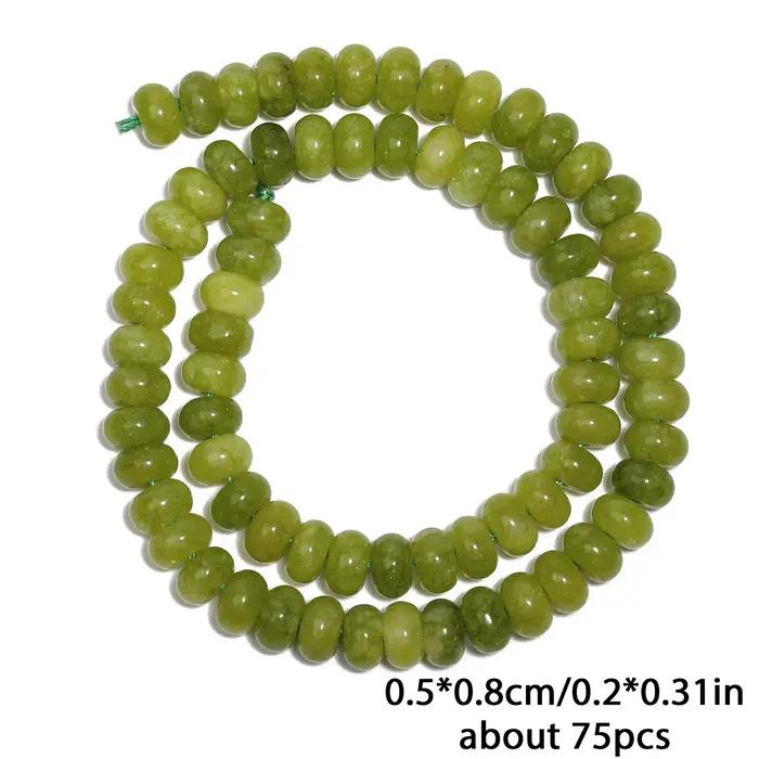 Perles d'olivine naturelles en forme de rondelle abaque 5x8mm, plates et rondes, pour la fabrication de bijoux, breloques DIY, bracelets, perles en vrac