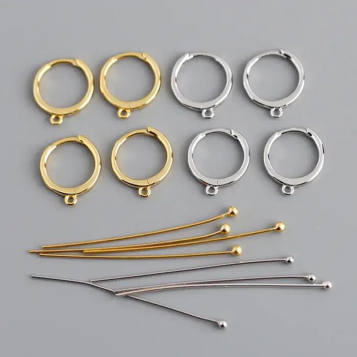 Ensemble de Boucles d'Oreilles Rondes Fermées en Argent Sterling 925