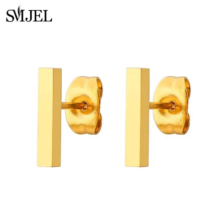 SMJEL Nouveauté 2026 Boucles d'oreilles simples en T pour femmes, couleur or rose, géométriques, lon