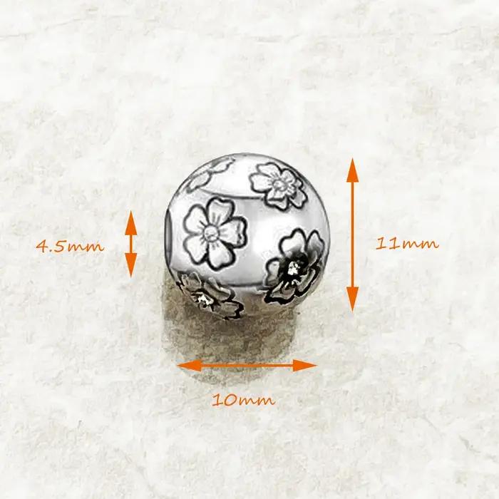 Breloque perle fleur Sakura 925 argent Sterling Karma bijoux accessoires à la mode pour les femmes