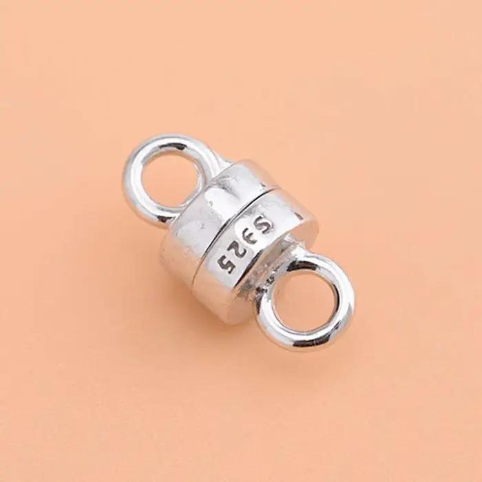 Fermoirs magnétiques en argent Sterling 925 véritable et pur, fabrication de bijoux, boucle en or, collier, Bracelet, résultats