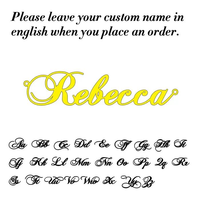 Collier personnalisé avec nom pour femmes et hommes – Pendentif lettre cursive sur mesure, chaîne en