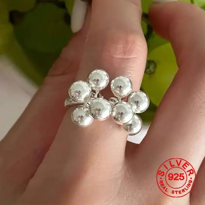 BFClub – bagues en pierre cloche couleur argent pour femmes