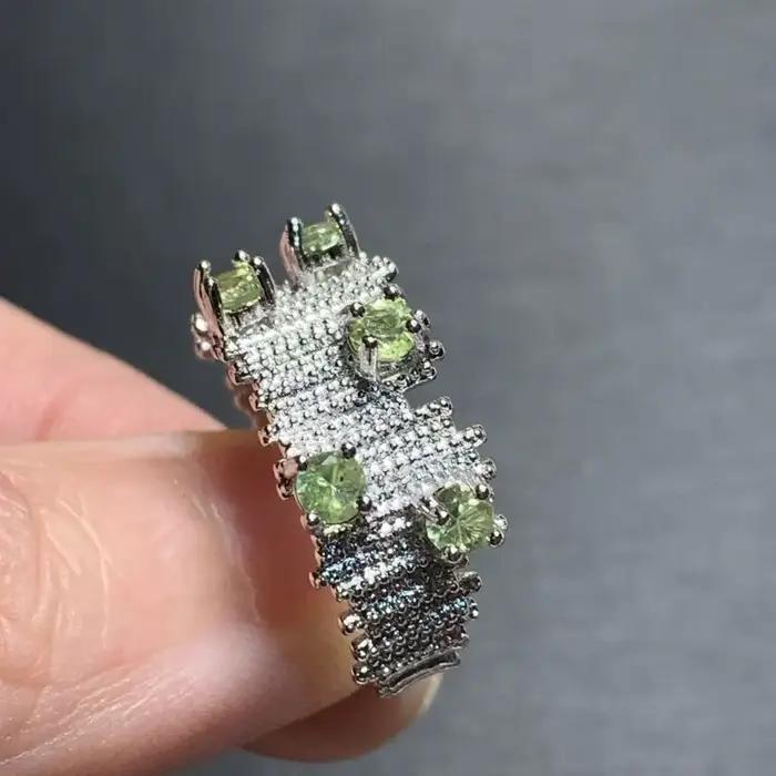 Bague en péridot naturel 38, réglable, bijoux pour femmes, cadeau, vente en gros, haute qualité, vin