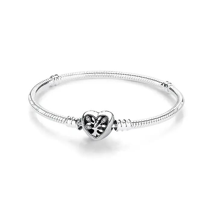Original 925 Bracelets en argent Sterling amour coeur lune fleur papillon pavé CZ