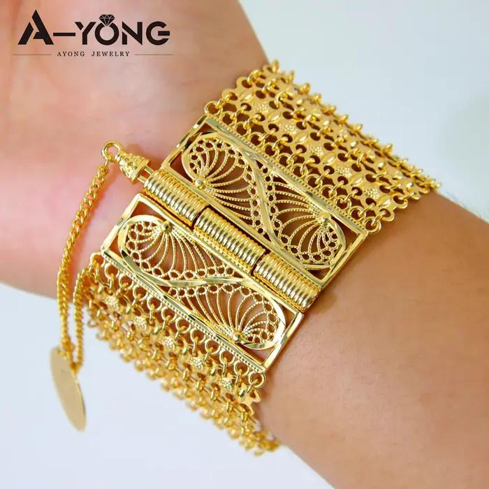 Bracelet de mariage de mariée algérie plaqué or 21 carats