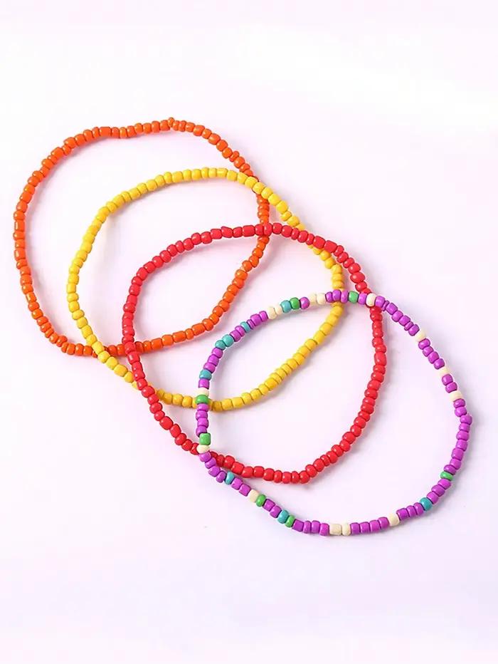 17 pièces Bracelets de perles élastiques bohème empilables