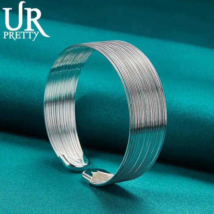 URPRETTY – Bracelet réglable multi-lignes en argent Sterling 925 pour femmes